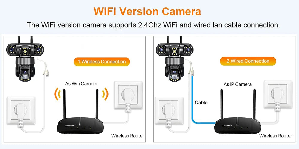 3 Lens Video Surveillance Camera Wifi Network CCTV Camera Wireless 360 Monitor Outdoor Waterproof Security V380 Pro Cameras