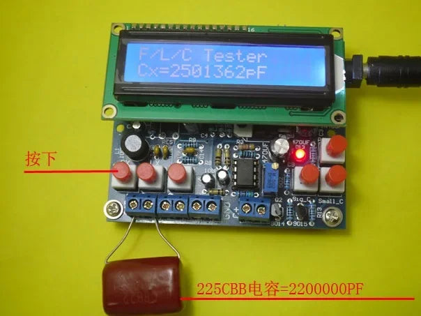 DIY LCD Digital Secohmmeter Frequency Capacitance Inductance Meter Cymometer CF Inductor Capacitor Tester Permittimeter DIY Kit