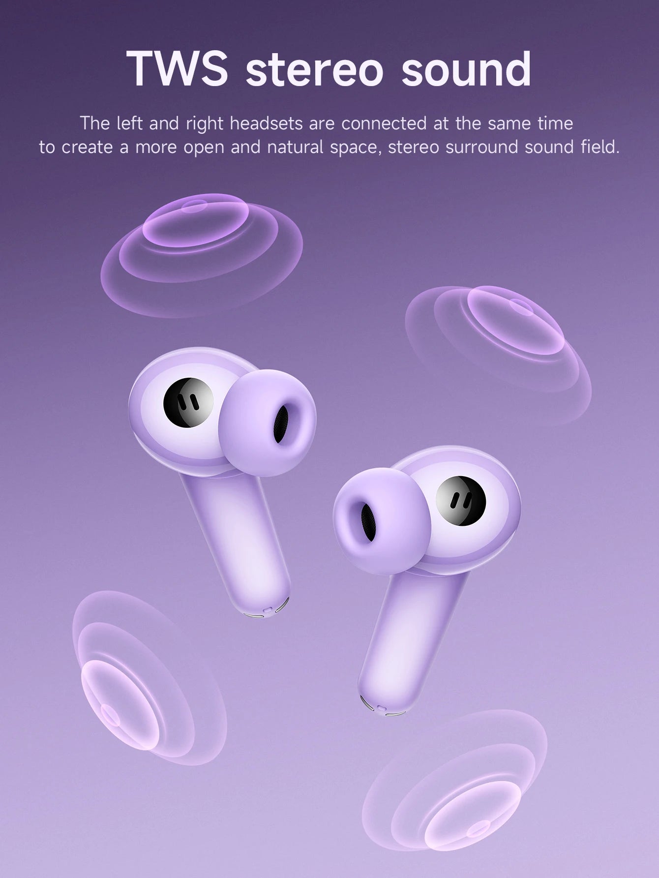 HOCO EQ11 Wireless Bluetooth 5.3 Music Earphone 13mm large Dynamic Coil HiFi Stereo Earbuds  Touch Control With Mic For iPhone