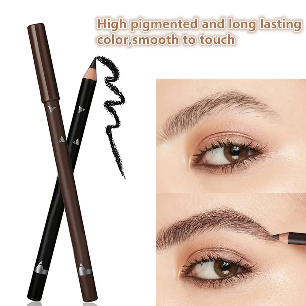 6/12Pcs Waterproof Eyebrow Pencil Easy Color Natural Black Brown Eye Makeup Pen Cosmetic Beginner Practice Eyebrow Beauty Tools