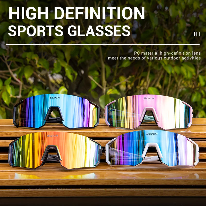 SCVCN Cycling Glasses Outdoor Sports Running Bicycle Sunglasses Men MTB Cycling Glasses UV400 Women Road Bike Glasses