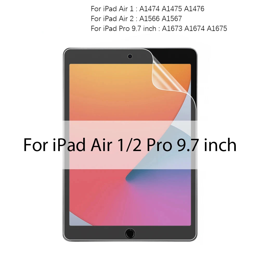 واقي شاشة من مادة البولي إيثيلين تيرفثالات يشبه الفيلم الورقي لأجهزة iPad 9.7 Air 2 3 10.5 Air 4 5 10.9 Pro 11 12.9 10.2 10 9th 8 7th Gen Mini 1 2 3 4 5 6