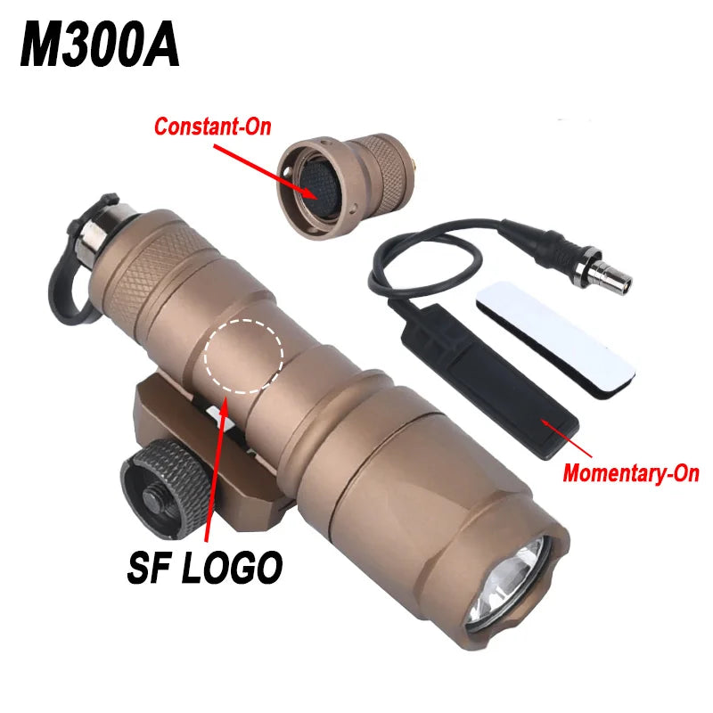 WADSN Tactical Airsoft Flashlight Surefir M600 M600C M300 M300A Light For AR15 Rifle Scout LED Hunting Weapon Gun Outdooring