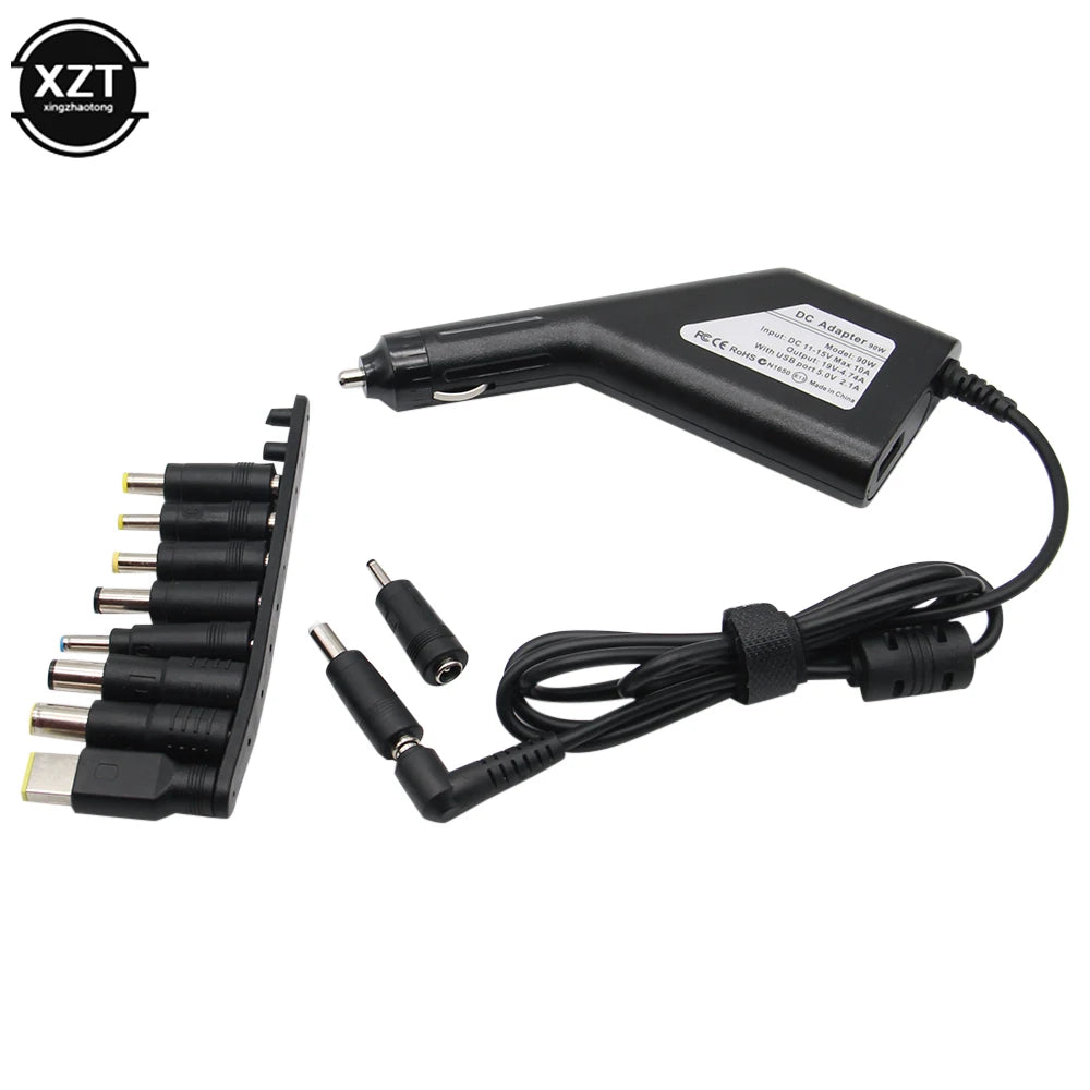 "90W Universal Car Charger Laptop Adapter | Compatible with ThinkPad, Acer, HP, Dell, Samsung, Lenovo, Asus & Phones"