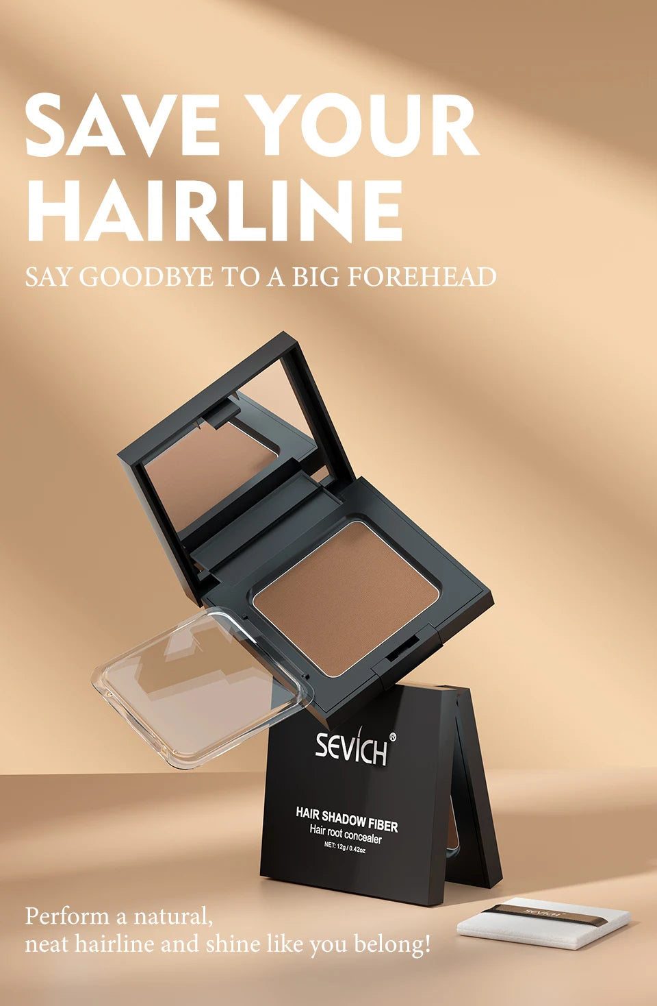 Sevich 5 Colors 12g Hair Shadow Powder Waterproof Hairline Edge Control Powder Root Cover Up Dark Brown Hair Concealer With Puff