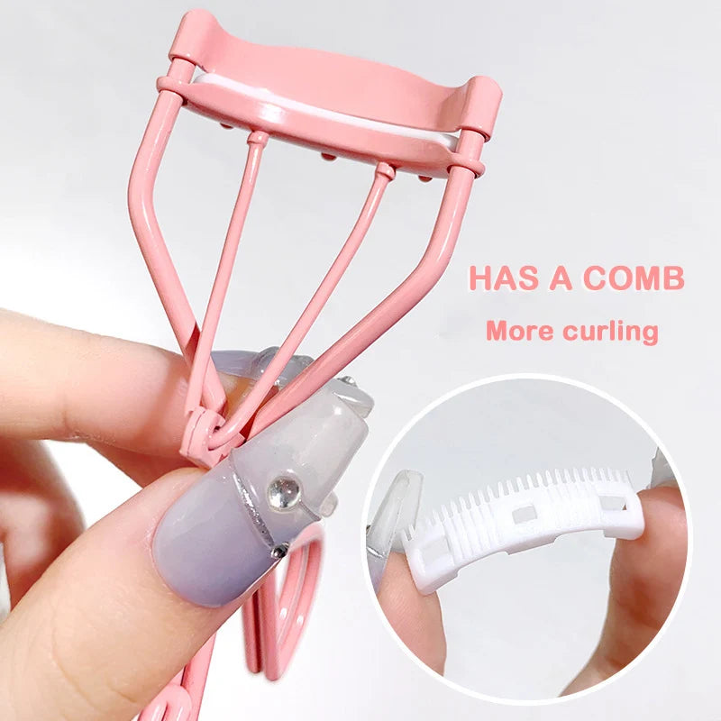 Eyelash Curler Comb Eyelashes Fits All Eye Shapes Lash Lift Curling Clip Eye Makeup Tools With 1 Silicone Refill Pads