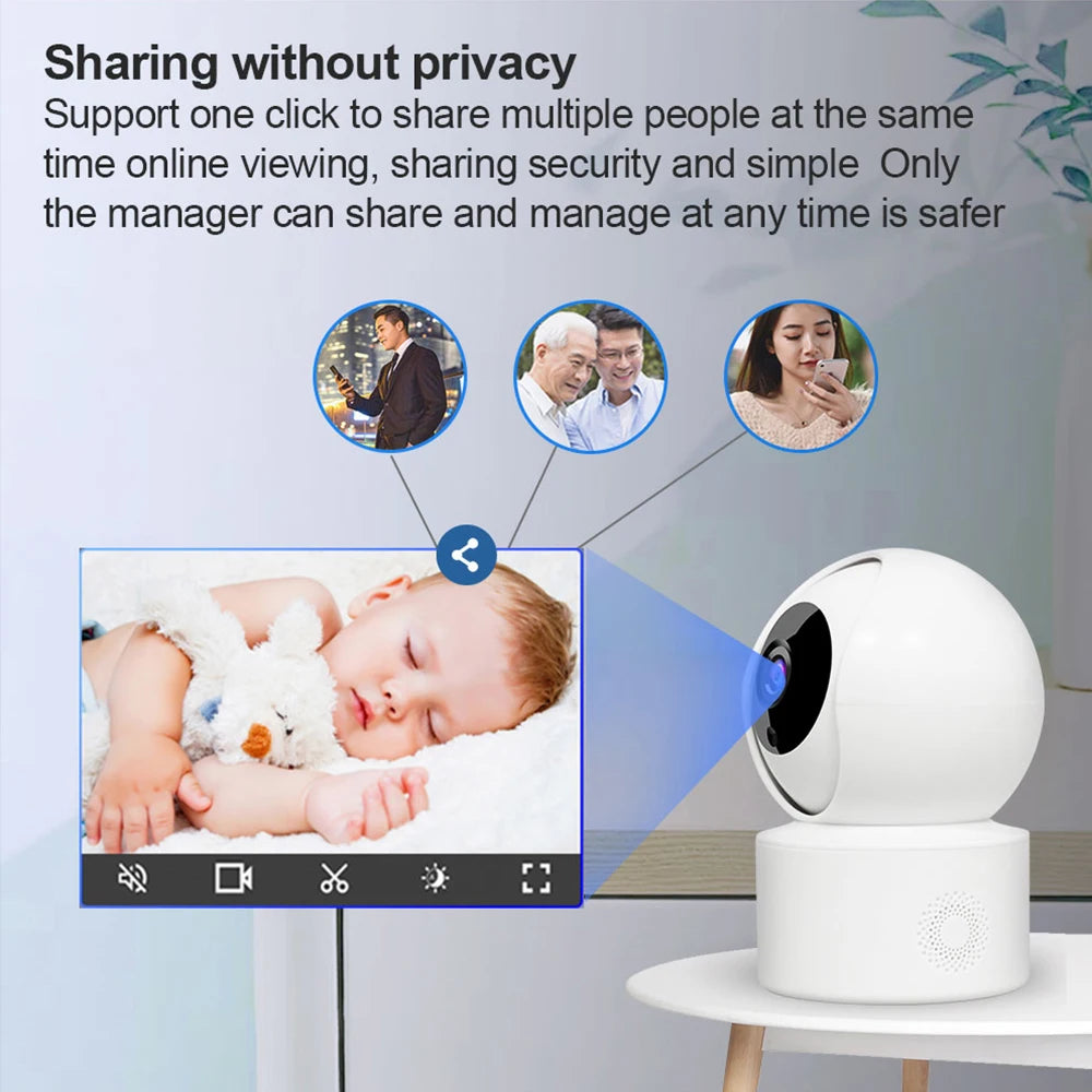 5MP IP WiFi Camera Surveillance Full Color Night Vision Indoor Video Camera Security Automatic Human Tracking Cam Baby Monitor