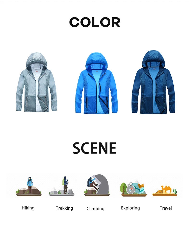 Sun Protection Clothing Men Women UV Protection Breathable Hooded Jacket Outdoor Riding Trekking Camping Hiking Fishing Jersey