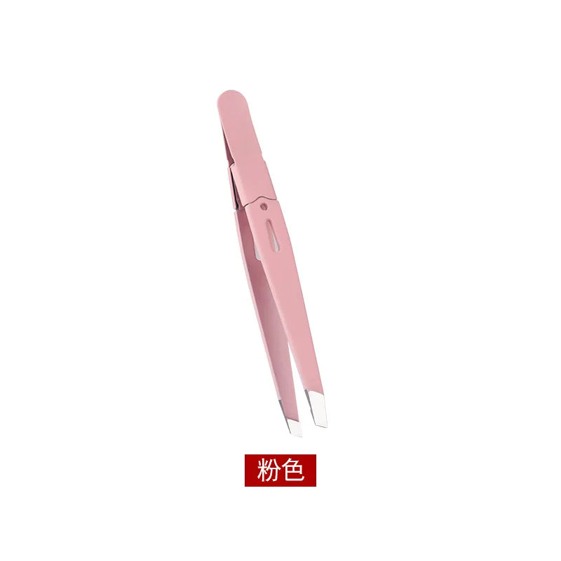 High-Quality Eyebrow Tweezer Colorful Hair Beauty Fine Hairs Puller Stainless Steel Slanted Eye Brow Clips Removal Makeup Tools