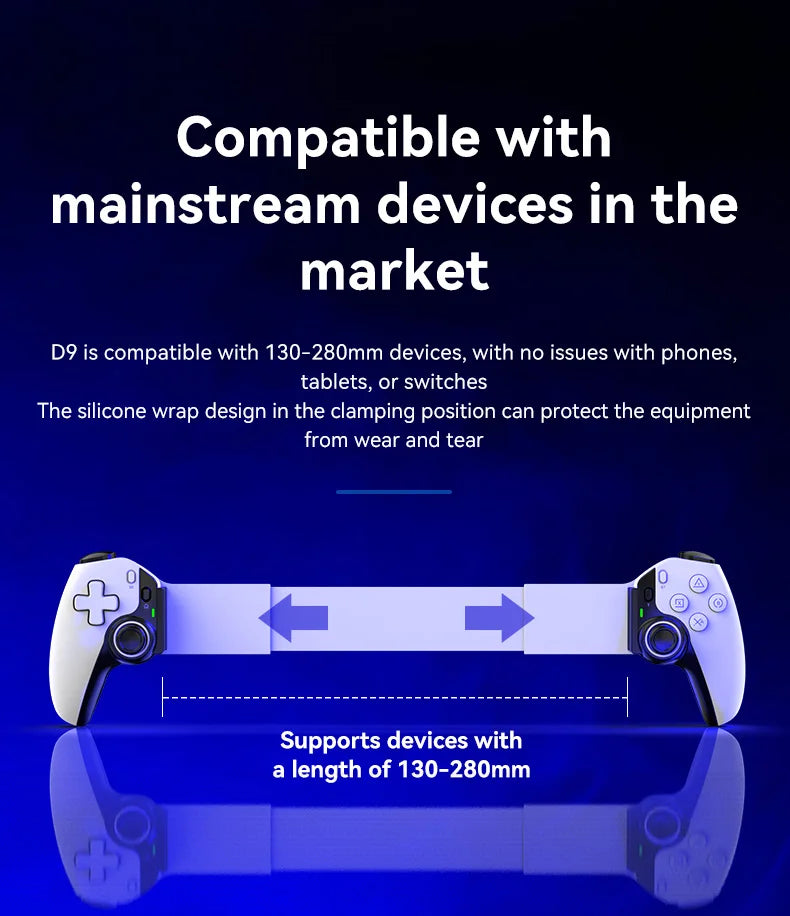 D9 Mobile Game Controller Telescopic Gamepad phone gamepad For Android IOS PS3 PS4 Switch ios  with Turbo/6-axis /Vibration