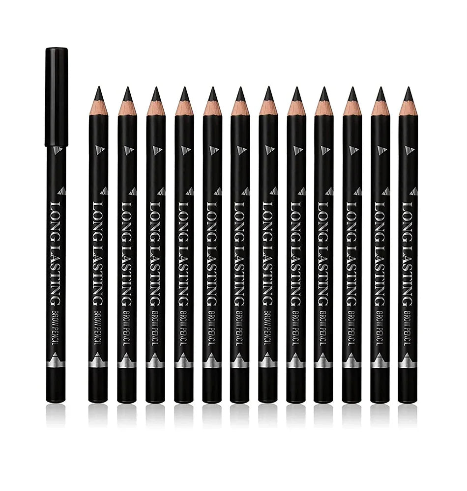 6/12Pcs Waterproof Eyebrow Pencil Easy Color Natural Black Brown Eye Makeup Pen Cosmetic Beginner Practice Eyebrow Beauty Tools