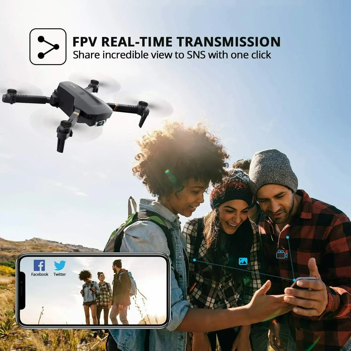 V4 Rc Drone 4k HD Wide Angle Camera 1080P WiFi fpv Drone Dual Camera Quadcopter Real-time transmission Helicopter Dron Gift Toys