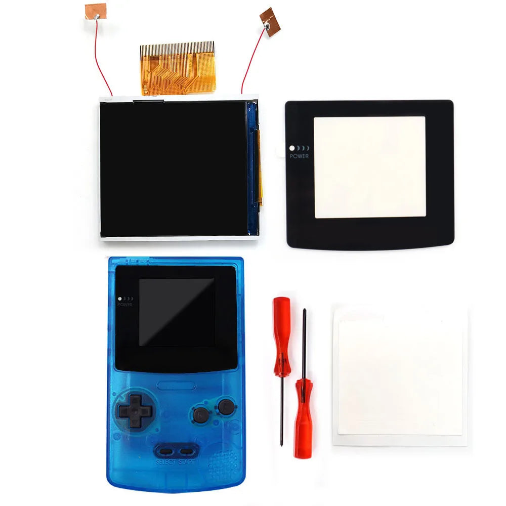 2023 Newest Real Drop In 2.45" GBC Retro Pixel HD IPS Backlight LCD Kit For Gameboy Color GBC No Need Welding and Trim Shell