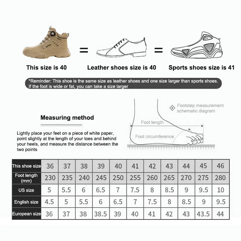 Men Rotating Button Labor Protection Shoes Anti-smash Anti Puncture Safety Shoes Work Boots Steel Toe Shoes Indestructible Shoes