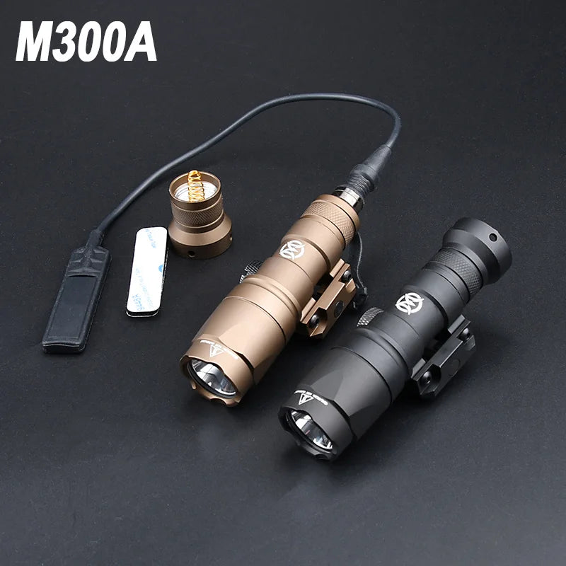 WADSN Tactical Airsoft Flashlight Surefir M600 M600C M300 M300A Light For AR15 Rifle Scout LED Hunting Weapon Gun Outdooring