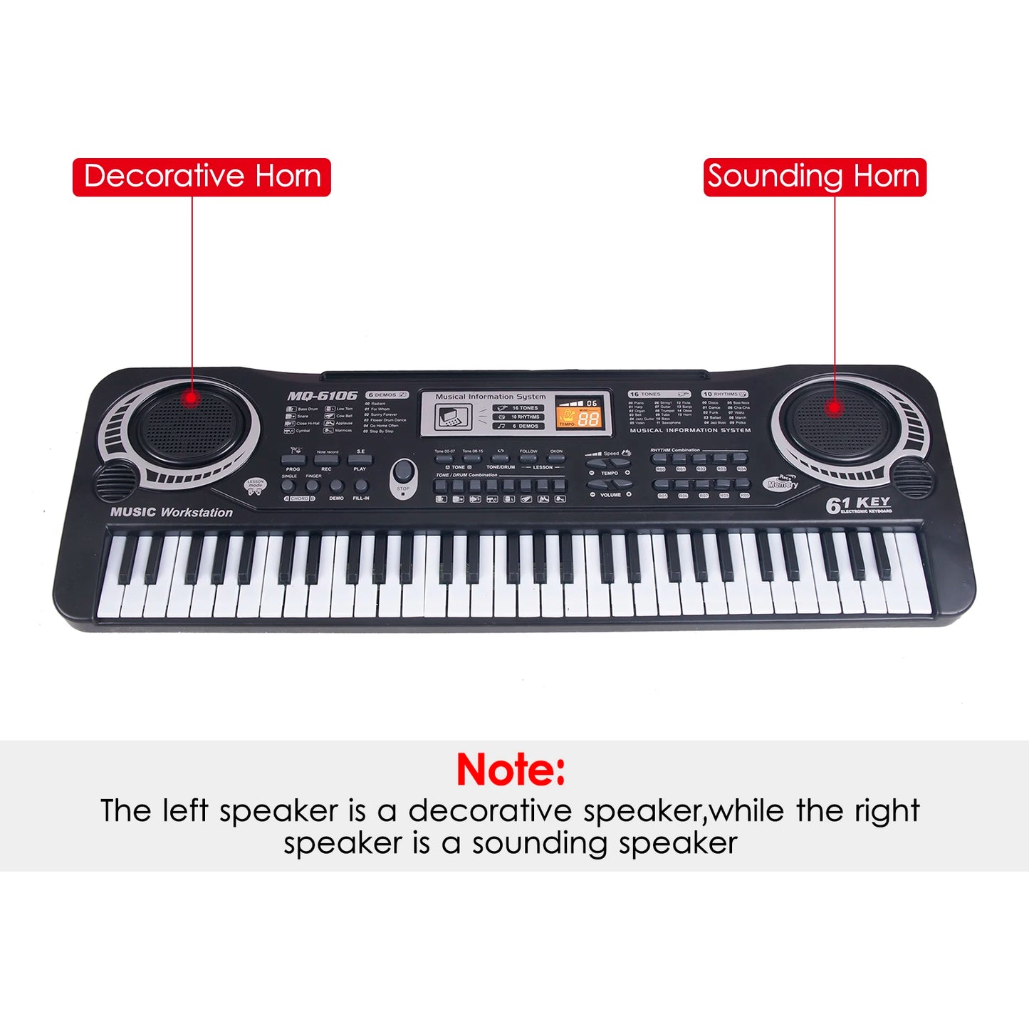 61 Keys Electronic Organ USB Electric Piano Digital Keyboard Piano Musical Instrument Microphone Music Gifts For Kids