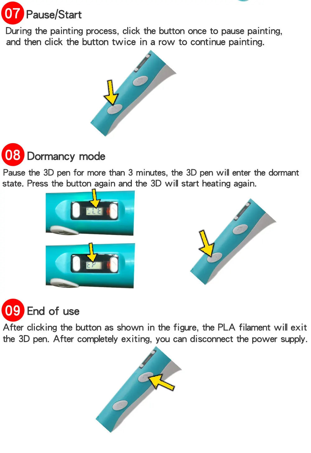 Novel Creative Children's 3D Printing Pen with LCD Display PLA Filament Power Adapter Travel Box Kids Christmas Birthday Gift