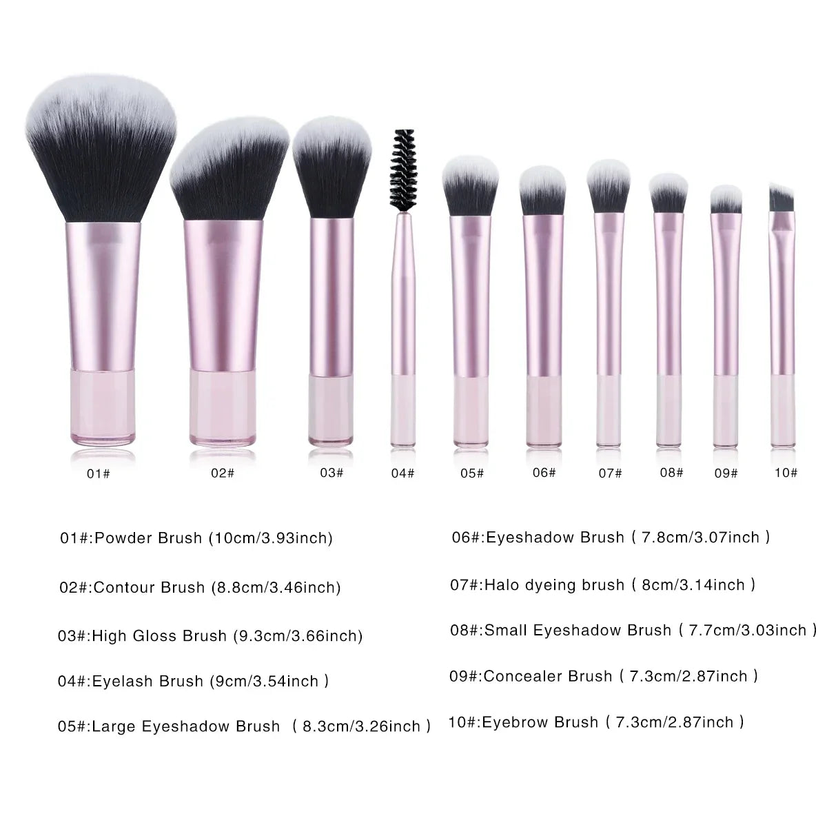 10Pcs Mini Makeup Brush Set Powder Eyeshadow Foundation Blush Blender Concealer Beauty Makeup Tools Brush Professional