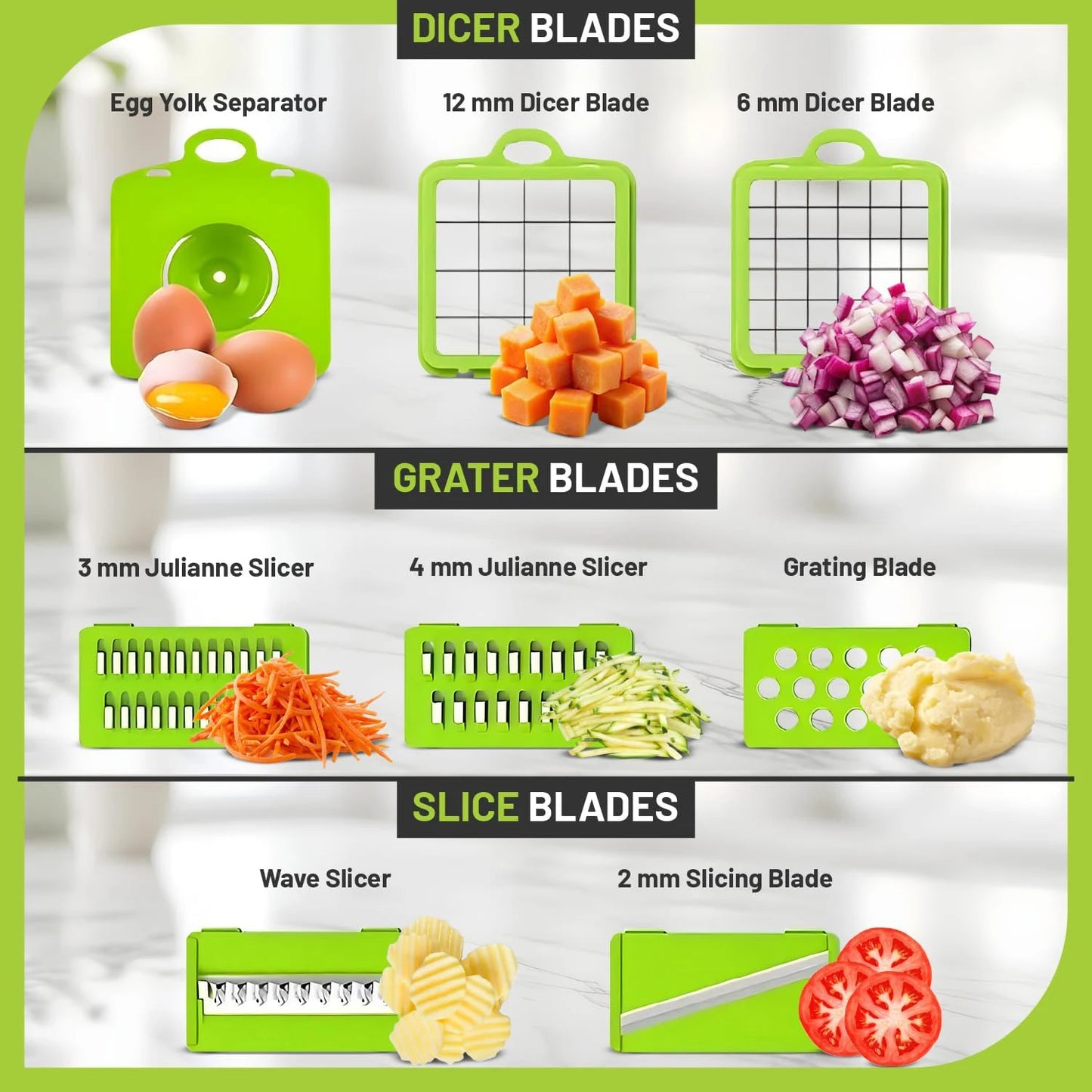 12/22 in 1 Multifunctional Vegetable Cutter Manual Food Chopper Potato Shredder Vegetable Slicer with Container Kitchen Gadget