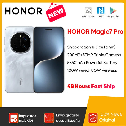 2025 NEW HONOR Magic7 Pro 5G Smartphone Snapdragon 8 Elite 6.8''120Hz LTPO Display 100W Charge Global Version HONOR Magic 7 Pro