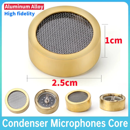 Aluminum Alloy Condenser Microphone Cartridge Capsule Replacement 25mm Large Diaphragm Mic Electric Instrument Parts