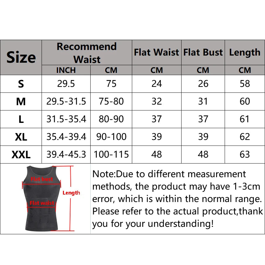 Men's Compression Body Shaper Tank Top, Slimming Vest Abs Abdomen Slim Gym Workout Tummy Control Compression Tank Top Shapewear