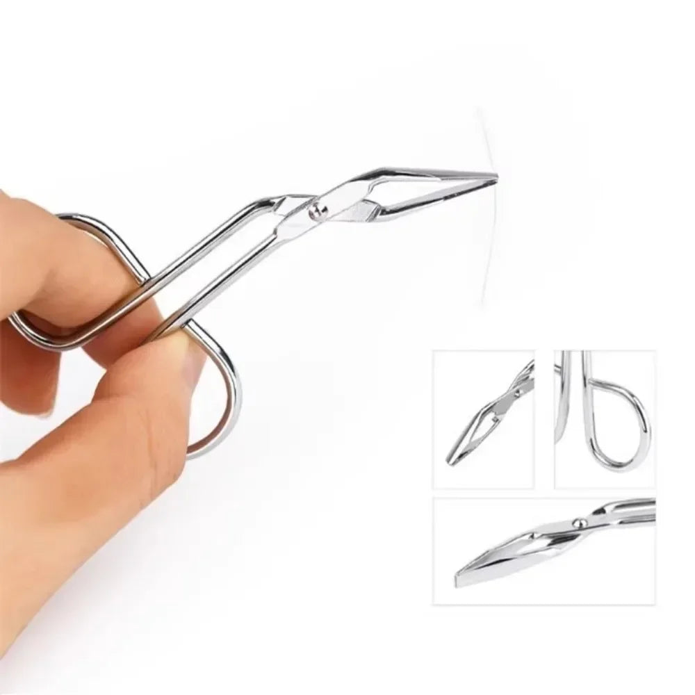 Scissor Shaped Eyebrow Tweezers Flat Head Eyelash Tweezer Fine Hairs Puller Eye Brow Clips Nose Hair Removal Beauty Makeup Tools