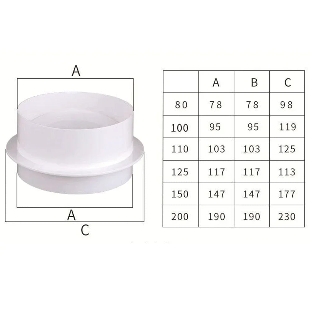 Circular Duct Choke Return Air Baffle Ventilation Duct One-Way Suspended Ceiling Wall Toilet Range Hood And Flue Check Valve