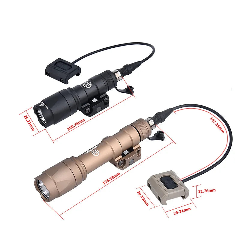 WADSN Tactical Surefir M600 M300 Airsoft Flashlight Scout Light modbutton switch Mlok Keymod Rifle White LED Hunting Weapon Lamp