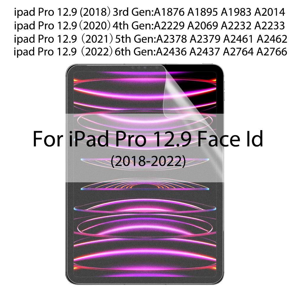 واقي شاشة من مادة البولي إيثيلين تيرفثالات يشبه الفيلم الورقي لأجهزة iPad 9.7 Air 2 3 10.5 Air 4 5 10.9 Pro 11 12.9 10.2 10 9th 8 7th Gen Mini 1 2 3 4 5 6