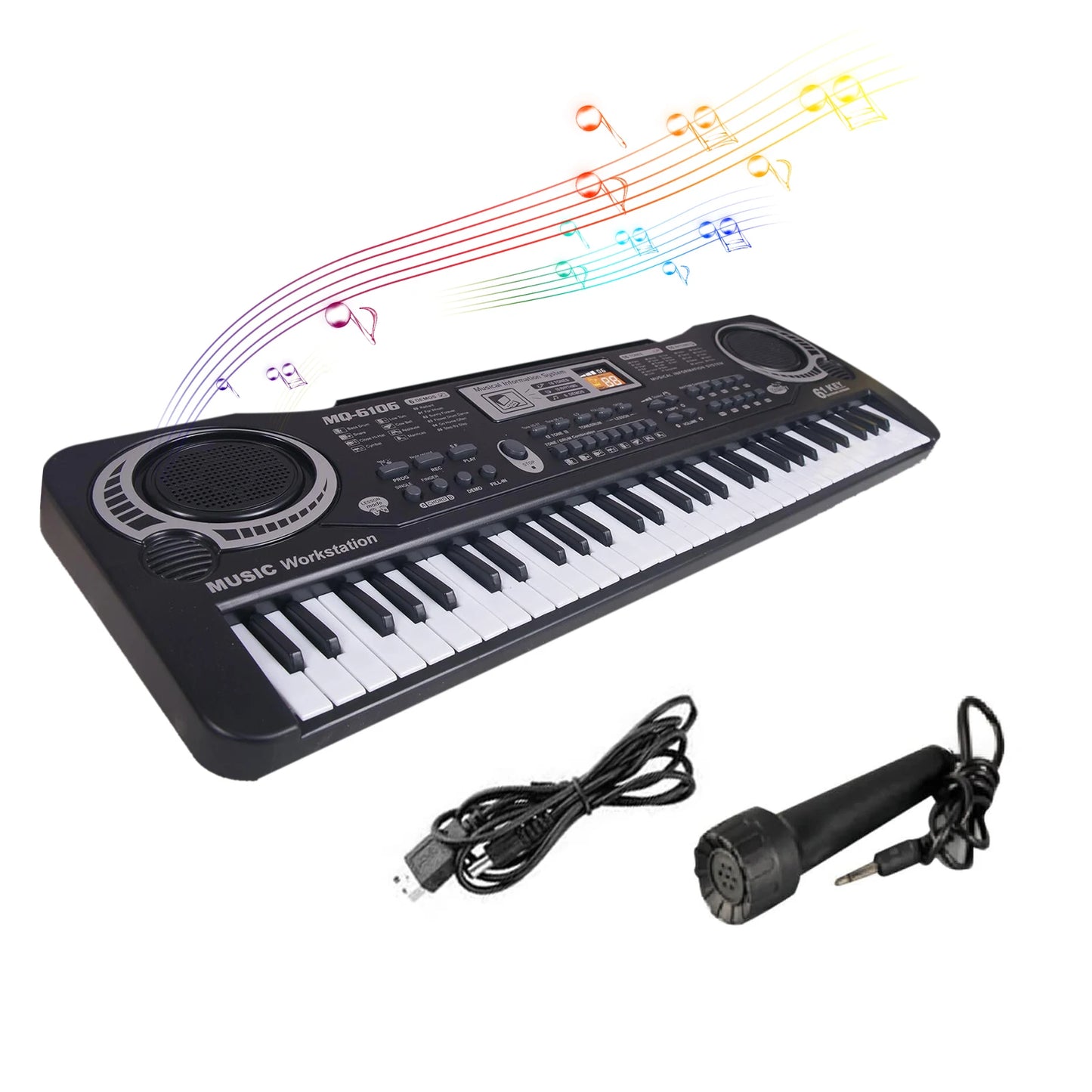 61 Keys Electronic Organ USB Electric Piano Digital Keyboard Piano Musical Instrument Microphone Music Gifts For Kids