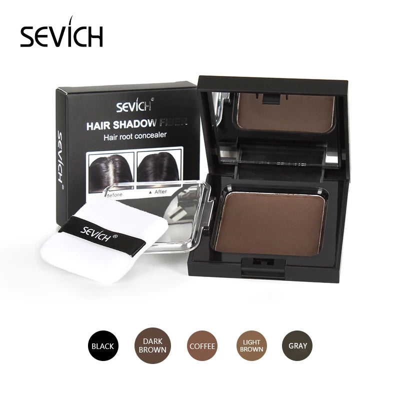 Sevich 5 Colors 12g Hair Shadow Powder Waterproof Hairline Edge Control Powder Root Cover Up Dark Brown Hair Concealer With Puff