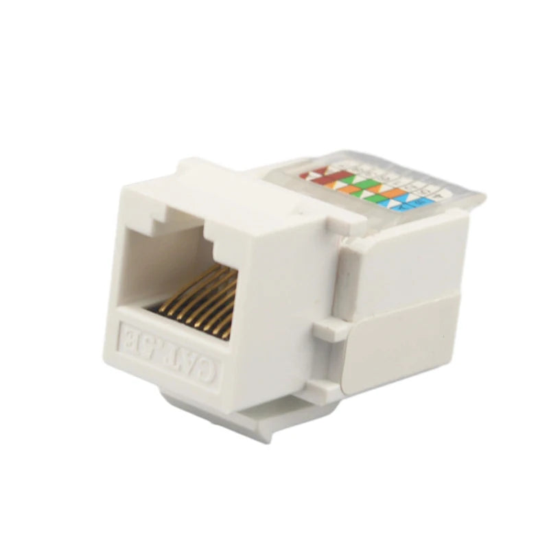 RJ45 Cat5e Keystone Ethernet Module Internet Wall Jack Coupler Crimp Down UTP LAN Connector Insert For Data Network Socket