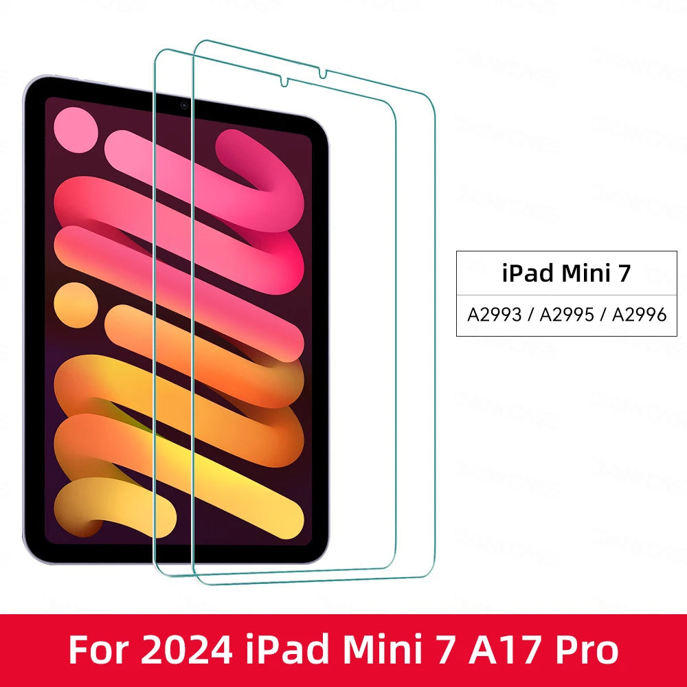 2Pcs Tempered Glass Screen Protector For Ipad Pro 13 12.9 11 6th M4 M2 Air 6 5 4 3 2 1 9th 10th Gen Mini 6 7 10.9 10.2 9.7 Film