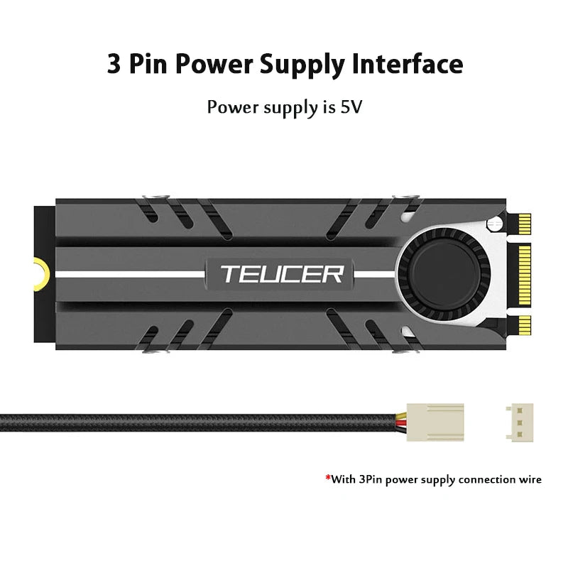 TEUCER M.2 NVMe SSD Heat Sink 2280 Solid State Disk Air Circulation Cooler Heatsink Gasket with Thermal Pad PC Accessories