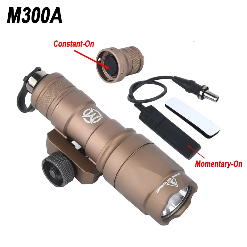 WADSN Tactical Airsoft Flashlight Surefir M600 M600C M300 M300A Light For AR15 Rifle Scout LED Hunting Weapon Gun Outdooring