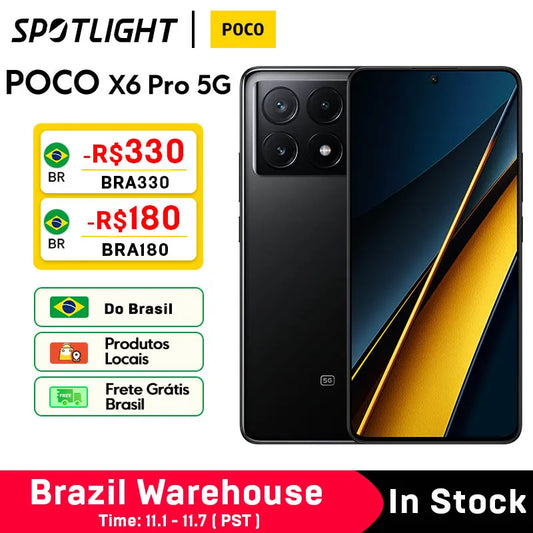 POCO X6 Pro 5G Global Version NFC 256GB/512GB Dimensity 8300-Ultra 67W 64MP Camera with OIS 6.67" Display 120Hz