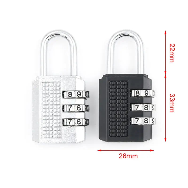 1PC 3 Digit Resettable Combination Padlock Coded Lock School Gym Locker Sheds Metal Code Password Lock Padlock