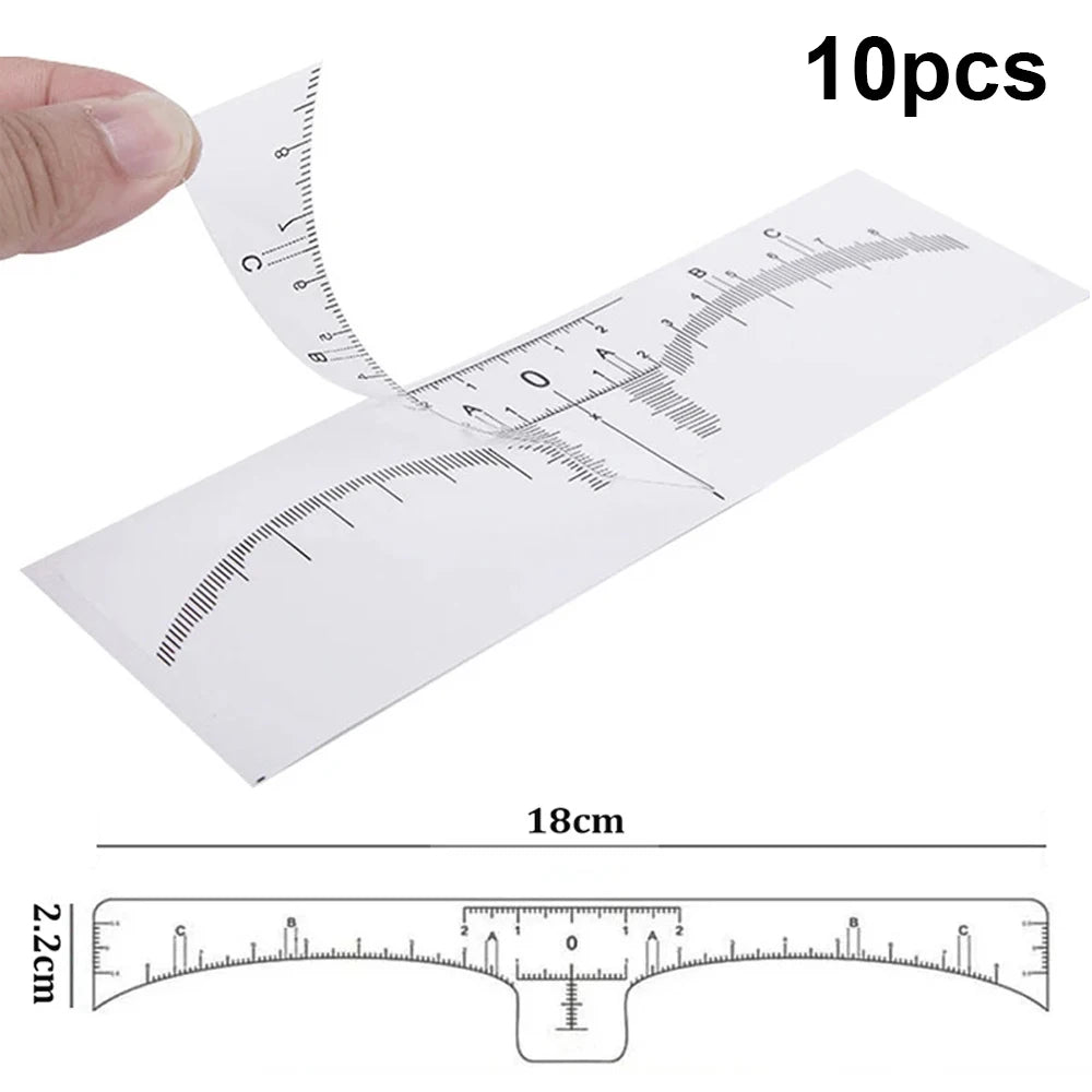 10/20/30pcs Disposable Tattoo Eyebrow Ruler Sticker with Brow Shape Eyebrow Ruler for Permanent Makeup Tools