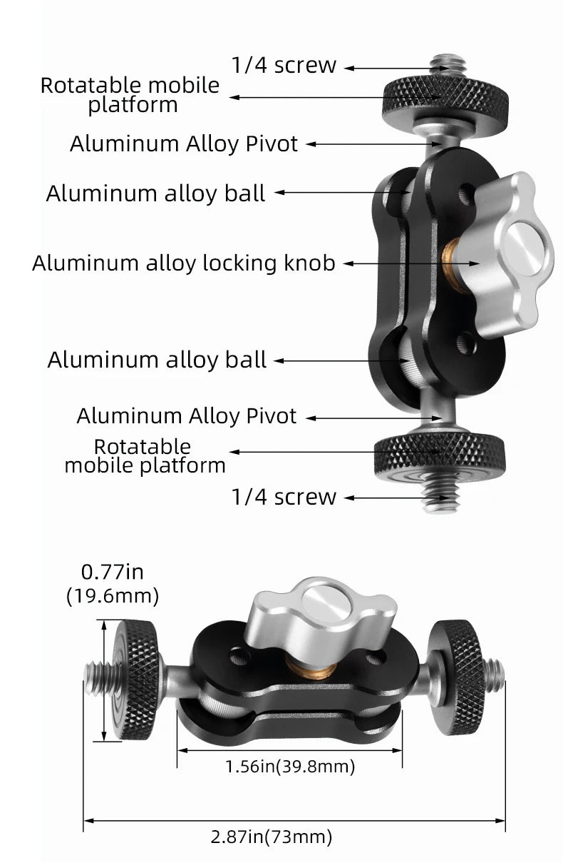 Aluminum Alloy Magic Arm Universal Adjustment 1/4 Interface Fill Light Bracket Live Photo  Strange Hand Photography Accessories