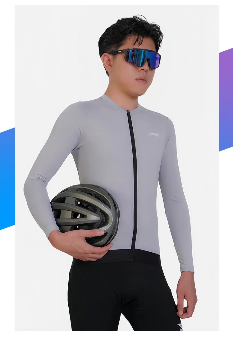 JEPOZRA Cycling Jersey Long Sleeve Summer Pro Aero Slim Fit Long Sleeves Cycling Jersey Men Women Breathable Man Cycling Maillot