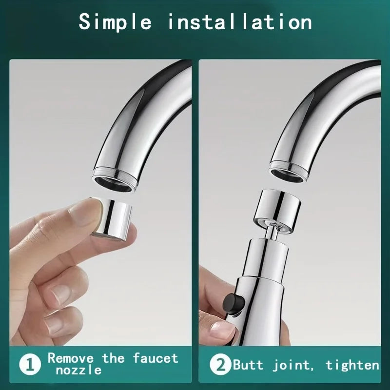 "Faucet Extension with Splash-Proof, Pressurized Sprinkler | Three-Speed Rotatable Bubbler for Efficient Water Use"