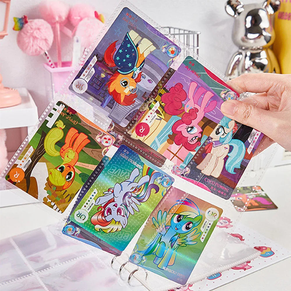 20pcs Card Album Book My Little Pony Twilight Sparkle Rainbow Dash Rarity Letter Holder Binder Card Notebook Collection Toy