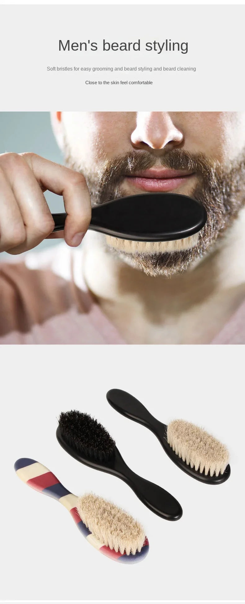 Wild Boar Bristles Material Dual-Purpose Beard Brush Shaving Set Barber Shop Perfessional Tools Reduce Frizz Shaving Brush