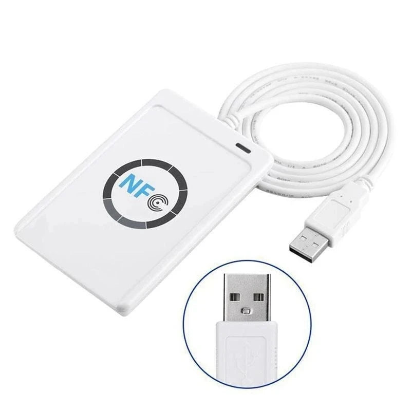 قارئ وناسخ وناسخة NFC ACR122U RFID، USB S50، 13.56 ميجا هرتز، M1 UID، CUID، علامات قابلة للكتابة، مفاتيح، بطاقات التحكم في الوصول