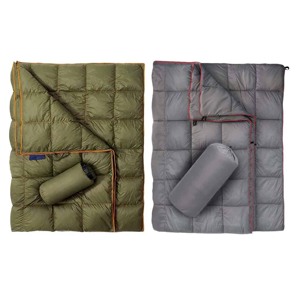 Stay Cozy Anywhere Outdoor Travel Blanket For Cold Weather Down Camping Blanket Wearable Waterproof grey