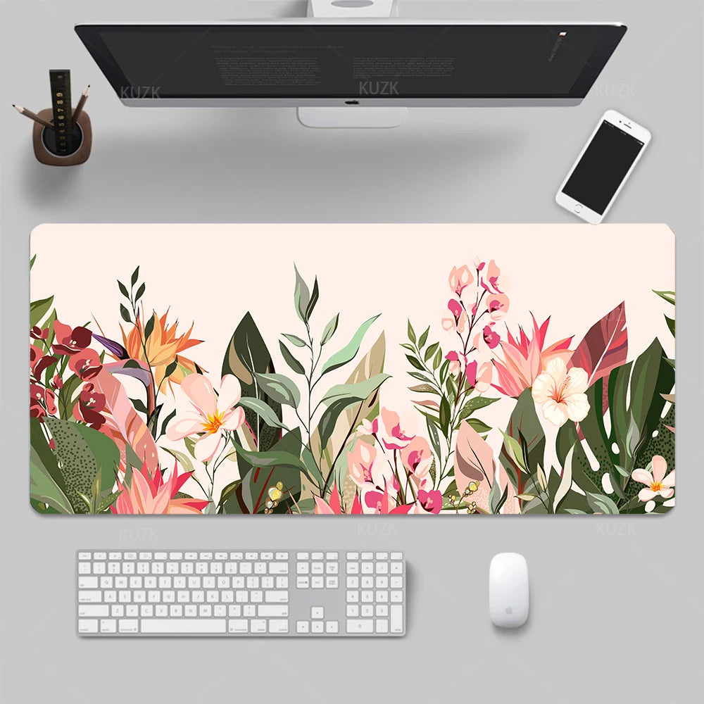 Jungle and tropical leaves Desk Mat, Gaming Mouse Pad, Large Desk Pad ,Non-Slip Rubber Keyboard Mouse Mat,Computer Accessories