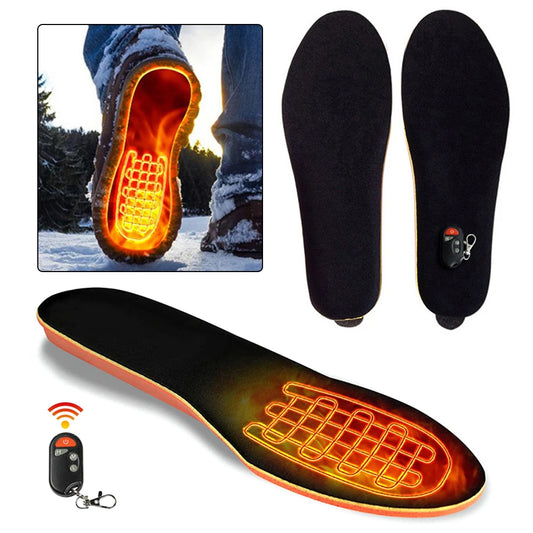 Electric Heating Insoles Foot Warmer 2000mAh Rechargeable Remote Control Heated Shoes Insoles Winter Outdoor Thermal Insoles Pad