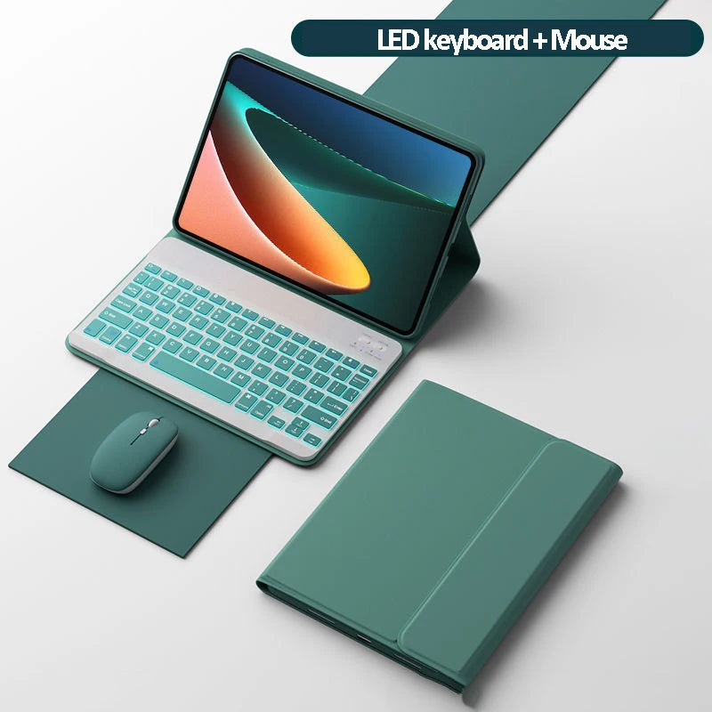 for Xiaomi Mi Pad 5 Case with Keyboard LED Backlit Wireless Mouse for Xiaomi Mipad 5 5 pro Magnetic Case Free Mouse Wireless