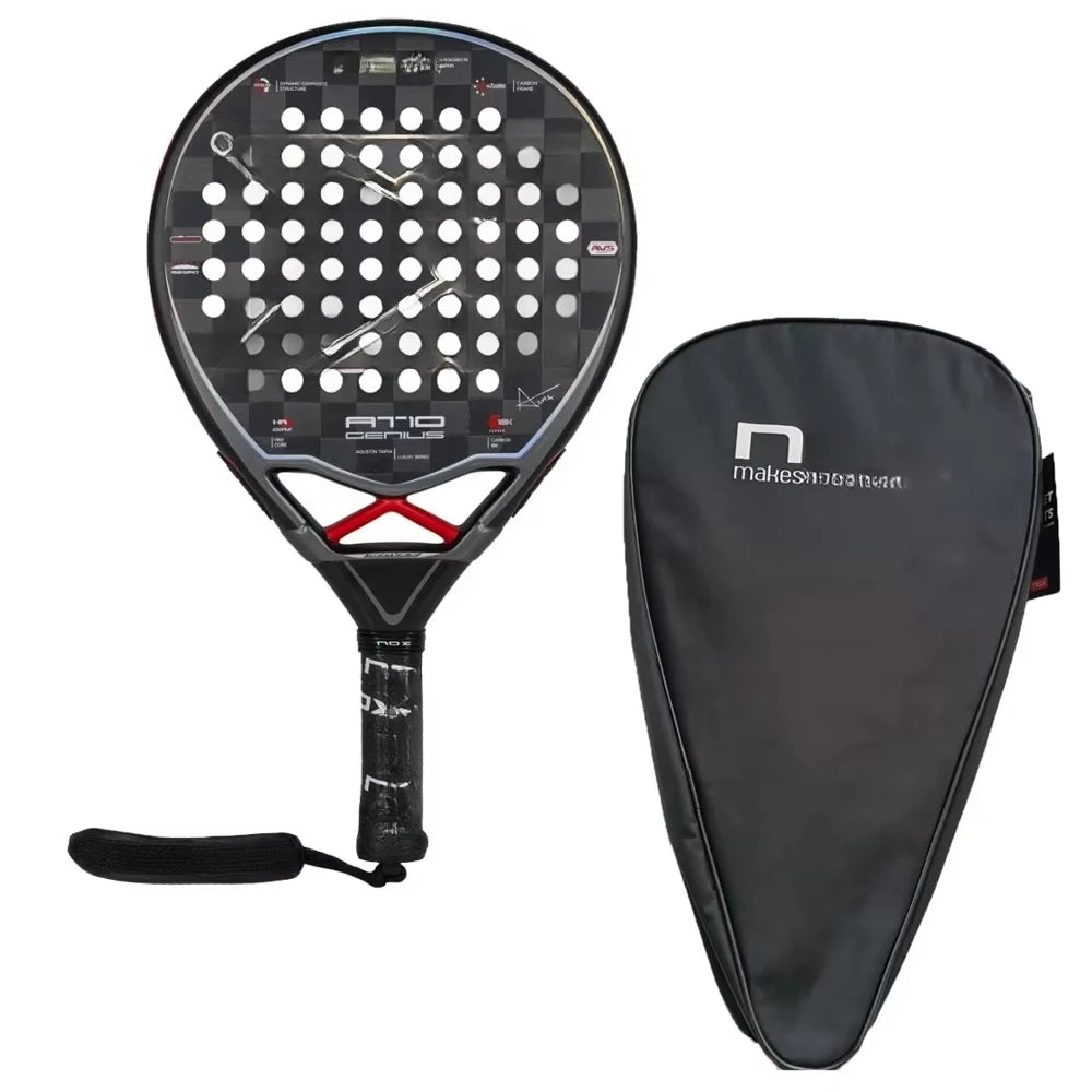 X-ONE-Carbon Fiber Paddle Raquete de tênis, núcleo redondo forma para iniciantes, raquete sem capa saco, 3K 12K 18K